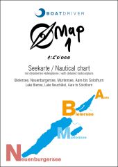 BOATDRIVER-Map-1 - Bielersee, Neuenburgersee, Murtensee, Aare bis Solothurn